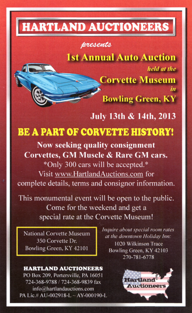Hartland Auctioneers National Corvette Museum